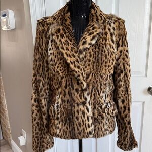 Douglas Hannah Leopard Print Fur Jacket